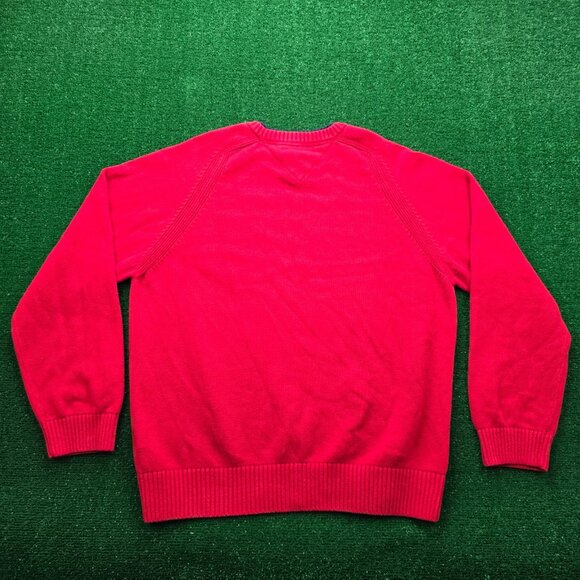 Tommy Hilfiger Sweater Mens XL Red Heavy Knit Pullover Preppy Casual Outdoors - Picture 8 of 8